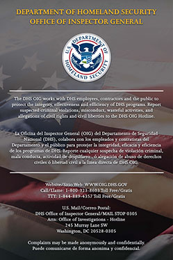 Download the DHS OIG poster in PDF format
